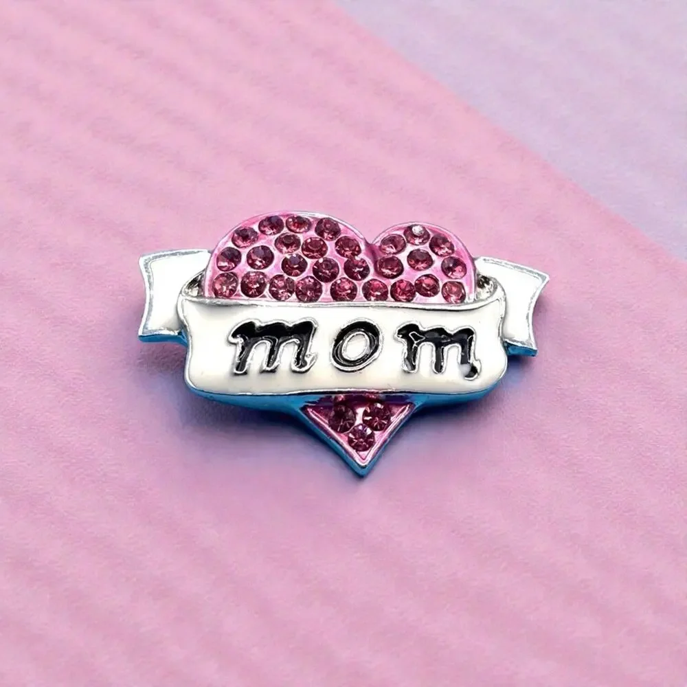 Pink Heart‎ 'Mom' Brooch